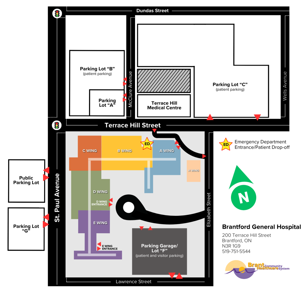 BGH Updated Map - October 7, 2024- Terrace Hill Street OPEN, New ED Entrance OPEN - FINAL STATE (9.5x8)