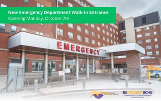 New Emergency Department Walk-in Entrance - Opening Monday, October 7th