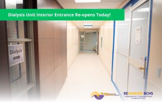 Dialysis Unit Interior Entrance Re-opens Today! December 16, 2024