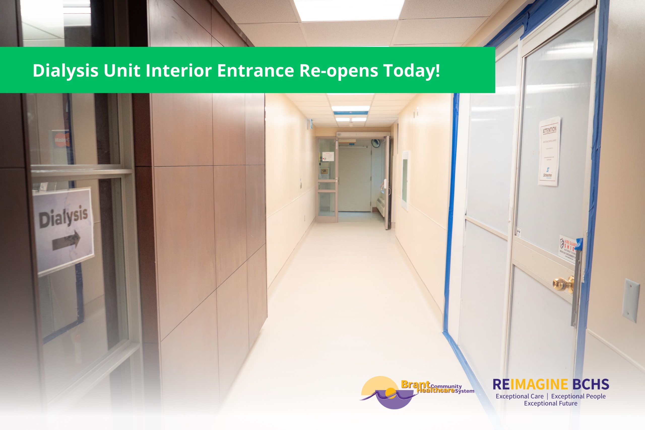 Dialysis Unit Interior Entrance Re-opens Today! December 16, 2024