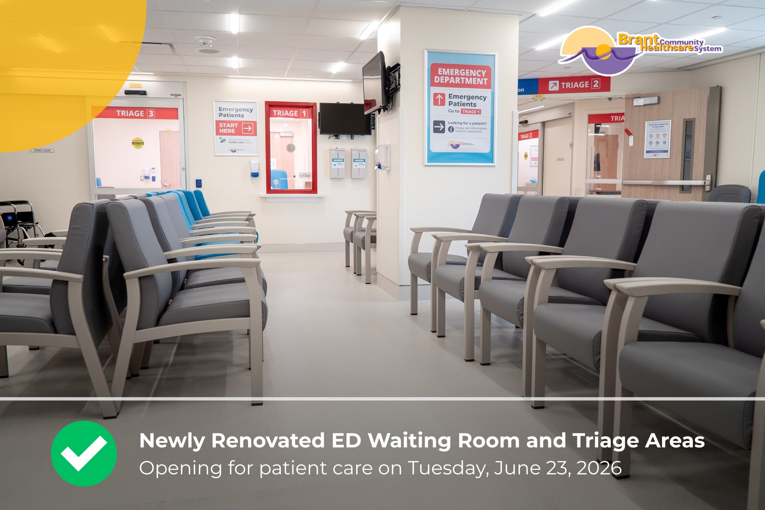 Newly Renovated ED Waiting Room and Triage Areas (Opening June 23)